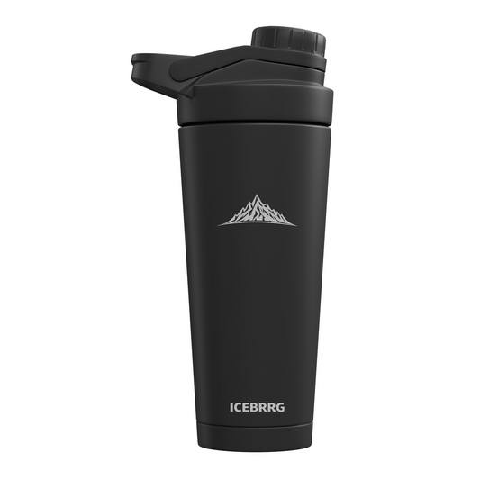 ICEBRRG insulated stainless steel shaker bottle — black